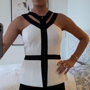 NWT BCBGMAXAZRIA black and white top - S